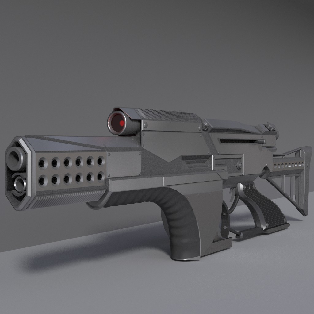 Futuristic Weapon Concept High-poly preview image 4